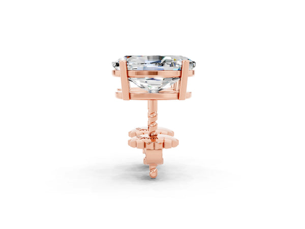 Rose gold Oval Cut Moissanite Stud Earrings