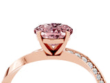 Rose gold Oval Cut Morganite Engagement Ring with Side Stone Accents and Four-Prong Setting_31