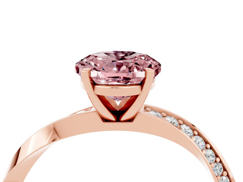 Rose gold Oval Cut Morganite Engagement Ring with Side Stone Accents and Four-Prong Setting_31