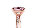 Rose gold Oval Cut Morganite Engagement Ring with Side Stone Accents and Four-Prong Setting_32