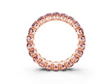 Rose gold Oval Cut Morganite Eternity Band with Shared Prong Setting_3
