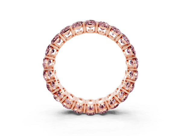 Rose gold Oval Cut Morganite Eternity Band with Shared Prong Setting