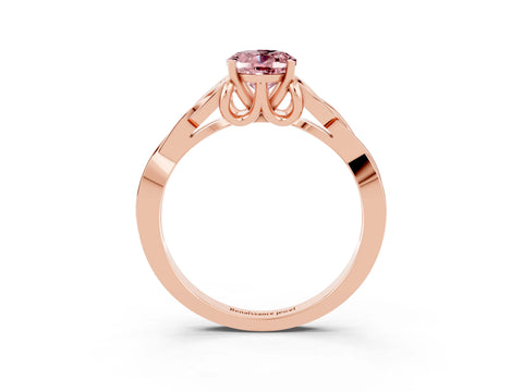Rose gold Oval Cut Morganite Solitaire Engagement Ring with Celtic Knot Band and Four-Prong Setting_3