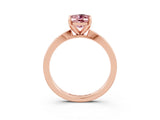 Rose gold Oval Cut Morganite Solitaire Engagement Ring with Classic Band and Four-Prong Setting_27