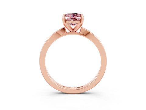 Rose gold Oval Cut Morganite Solitaire Engagement Ring with Classic Band and Four-Prong Setting_27