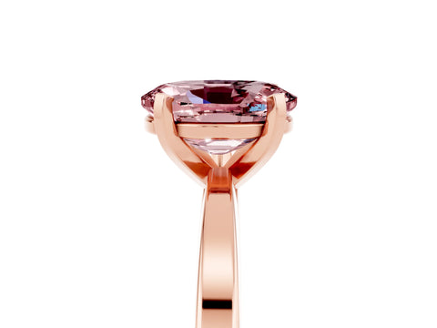 Rose gold Oval Cut Morganite Solitaire Engagement Ring with Classic Band and Four-Prong Setting_29