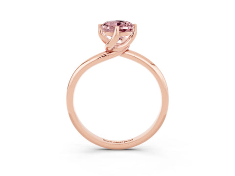 Rose gold Oval Cut Morganite Solitaire Engagement Ring with Four-Prong Setting and Classic Band_15