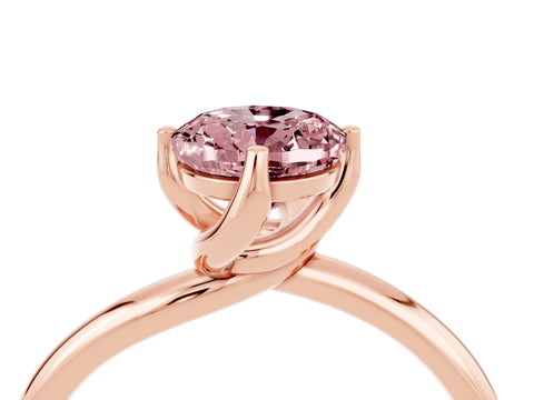 Rose gold Oval Cut Morganite Solitaire Engagement Ring with Four-Prong Setting and Classic Band_16