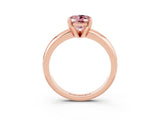 Rose gold Oval Cut Morganite Solitaire Engagement Ring with Round Band and Four-Prong Setting_3