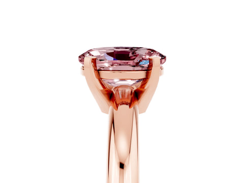 Rose gold Oval Cut Morganite Solitaire Engagement Ring with Round Band and Four-Prong Setting_5