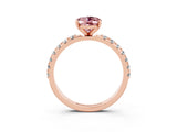 Rose gold Oval Cut Morganite Solitaire Pavé Band with Four-Prong Setting_3