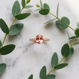 Rose gold Oval Cut Morganite Solitaire Ring with Round  Pavé Band and Four-Prong Setting_45