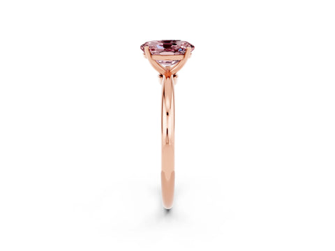 Rose gold Oval Cut Morganite Solitaire Ring with Six-Prong Setting and Classic Band_2