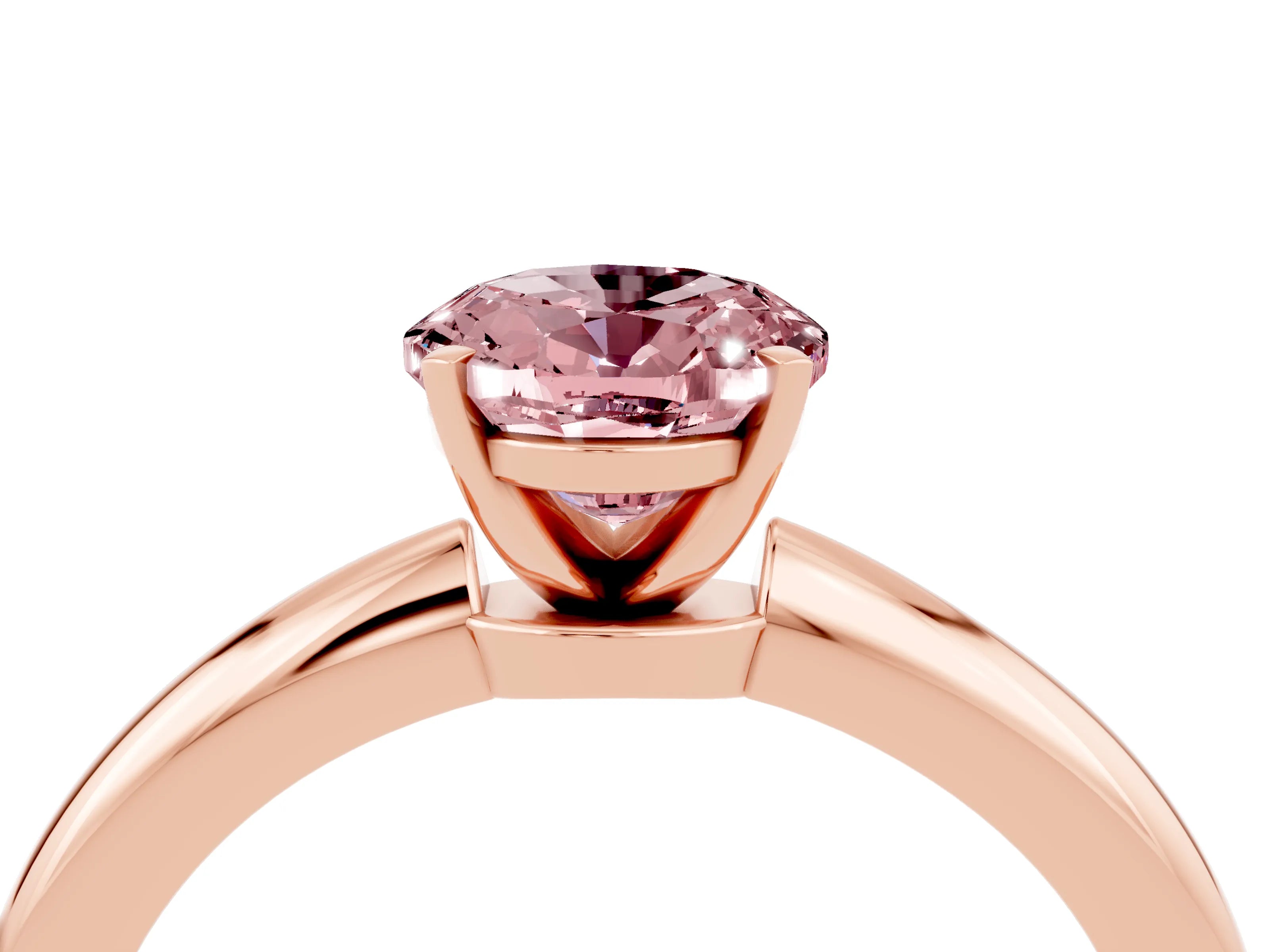 Rose gold Oval Cut Morganite Solitaire Ring with Six-Prong Setting and Classic Band_4