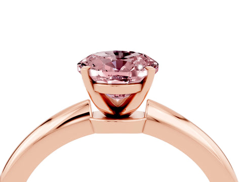 Rose gold Oval Cut Morganite Solitaire Ring with Six-Prong Setting and Classic Band_4
