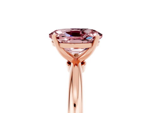 Rose gold Oval Cut Morganite Solitaire Ring with Six-Prong Setting and Classic Band_5