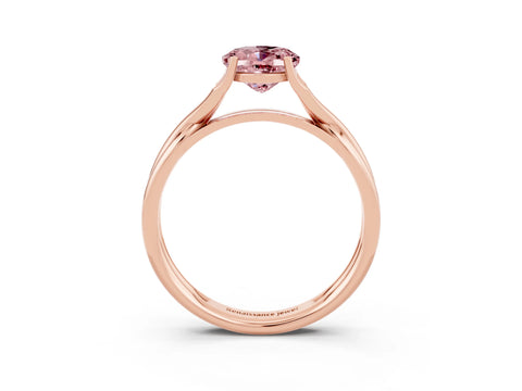 Rose gold Oval Cut Morganite Solitaire Twist Band Prong Setting Ring_54