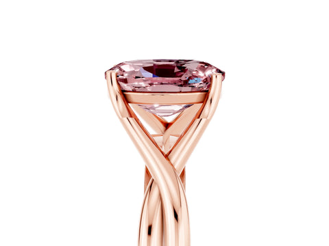 Rose gold Oval Cut Morganite Solitaire Twist Band Prong Setting Ring_56