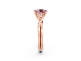 Rose gold Oval Cut Morganite Solitaire Twist Band Prong Setting Ring_65