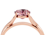 Rose gold Oval Cut Morganite Solitaire Twist Band Prong Setting Ring_67