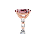 Rose gold Oval Cut Morganite Solitaire with Side Stones on a Pavé Band and Four-Prong Setting_5