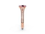 Rose gold Oval Cut Morganite Split Shank Engagement Ring with Pavé Band_2