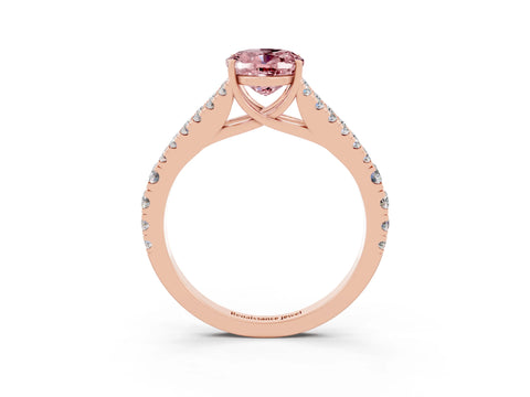 Rose gold Oval Cut Morganite Split Shank Pavé Engagement Ring with Four-Prong Setting_27