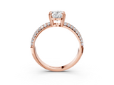 Rose gold Oval Cut Pave Diamond Engagement Ring with Channel Set Band and Four-Prong Setting_22