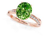 Rose gold Oval Cut Peridot Engagement Ring with Side Stone Accents and Four-Prong Setting_73