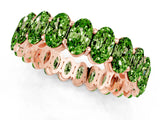 Rose gold Oval Cut Peridot Eternity Band with Shared Prong Setting_1