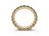 Rose gold Oval Cut Peridot Eternity Band with Shared Prong Setting_3