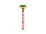 Rose gold Oval Cut Peridot Milgrain Pavé Engagement Ring with Four-Prong Setting_14