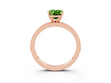 Rose gold Oval Cut Peridot Milgrain Pavé Engagement Ring with Four-Prong Setting_15