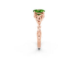 Rose gold Oval Cut Peridot Solitaire Celtic Knot Ring with Four-Prong Setting_14