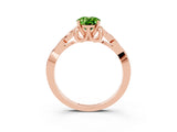 Rose gold Oval Cut Peridot Solitaire Celtic Knot Ring with Four-Prong Setting_15