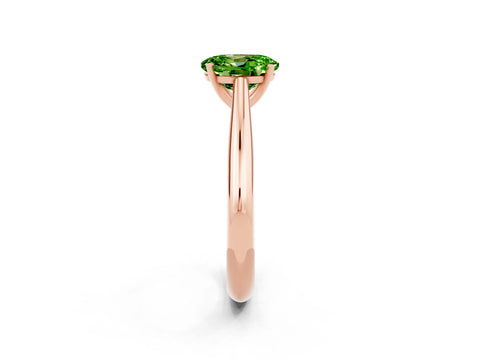 Rose gold Oval Cut Peridot Solitaire Engagement Ring with Cathedral Setting and Four-Prong Mount_14