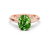 Rose gold Oval Cut Peridot Solitaire Engagement Ring with Cathedral Setting and Four-Prong Mount_24