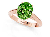 Rose gold Oval Cut Peridot Solitaire Engagement Ring with Cathedral Setting and Four-Prong Mount_25