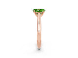 Rose gold Oval Cut Peridot Solitaire Engagement Ring with Cathedral Setting and Four-Prong Mount_26