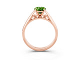 Rose gold Oval Cut Peridot Solitaire Engagement Ring with Cathedral Setting and Four-Prong Mount_27
