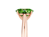 Rose gold Oval Cut Peridot Solitaire Engagement Ring with Cathedral Setting and Four-Prong Mount_29