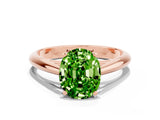 Rose gold Oval Cut Peridot Solitaire Engagement Ring with Cathedral Setting and Four-Prong Mount_66