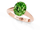 Rose gold Oval Cut Peridot Solitaire Engagement Ring with Cathedral Setting and Four-Prong Mount_67