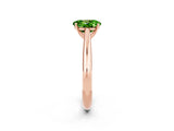 Rose gold Oval Cut Peridot Solitaire Engagement Ring with Cathedral Setting and Four-Prong Mount_68