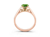 Rose gold Oval Cut Peridot Solitaire Engagement Ring with Cathedral Setting and Four-Prong Mount_69