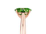 Rose gold Oval Cut Peridot Solitaire Engagement Ring with Cathedral Setting and Four-Prong Mount_71