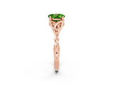 Rose gold Oval Cut Peridot Solitaire Engagement Ring with Celtic Knot Band and Four-Prong Setting_2
