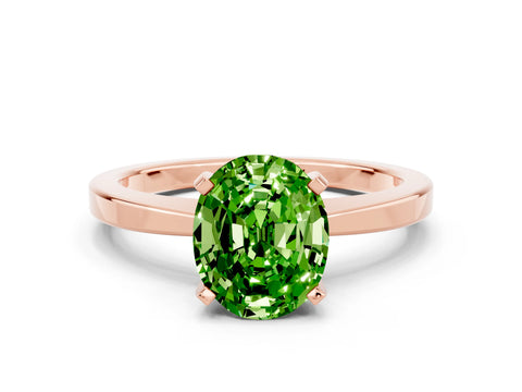 Rose gold Oval Cut Peridot Solitaire Engagement Ring with Classic Band and Four-Prong Setting_24