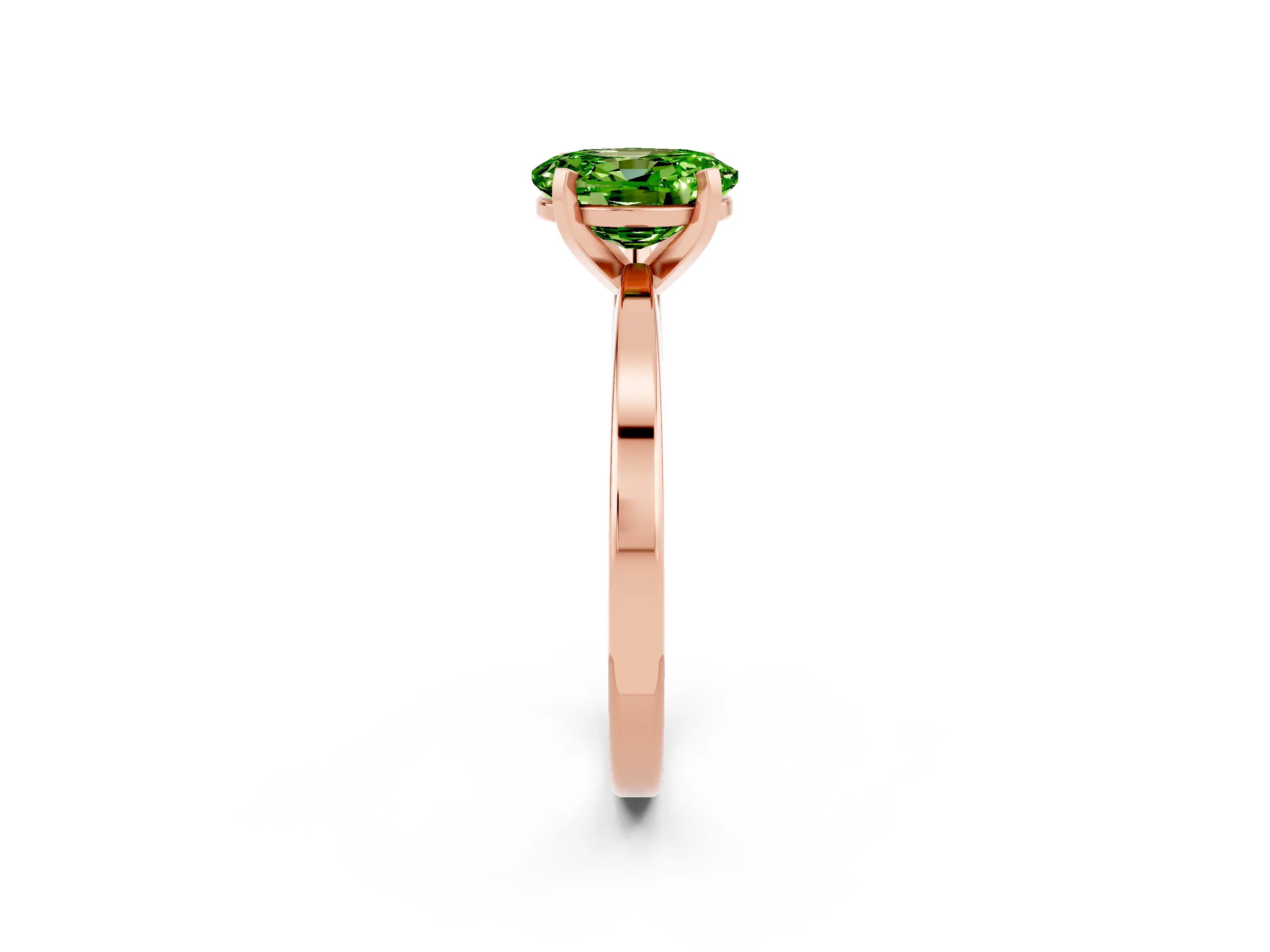 Rose gold Oval Cut Peridot Solitaire Engagement Ring with Classic Band and Four-Prong Setting_26