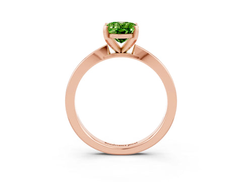 Rose gold Oval Cut Peridot Solitaire Engagement Ring with Classic Band and Four-Prong Setting_27